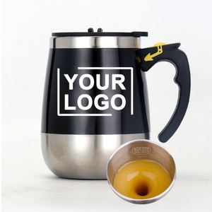 แก้วกาแฟสแตนเลสสตีลพร้อมโลโก้สั่งทำพิเศษ แก้วคนอัตโนมัติ แก้วผสมอัจฉริยะไฟฟ้า สำหรับคนกาแฟและนม - Product Image 1