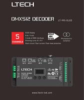 Decodificador DMX512 de Voltaje Constante LTECH de 5 Canales con Pantalla OLED, Decodificador de Alta Potencia Multicanal, Control Remoto por Aplicación