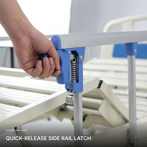 Cama Médica Manual de <span class=keywords><strong>2</strong></span> Funciones con Barandillas Laterales Plegables de Aluminio - Product Image 6