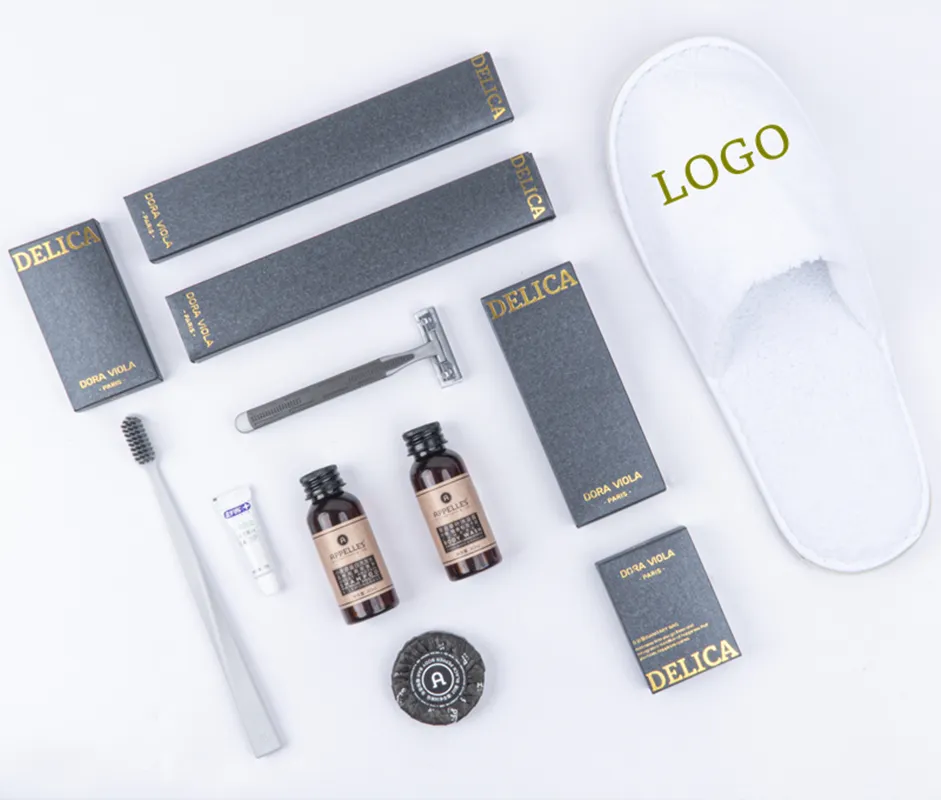 Eco Friendly Bathroom Amenity Guest Toiletries And Disposable Slippers Kit Hotel Amenities