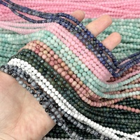 Vente en gros de perles de pierres précieuses naturelles multicolores de 4 mm, perles de cristal polies, brins de perles pour la fabrication de bijoux