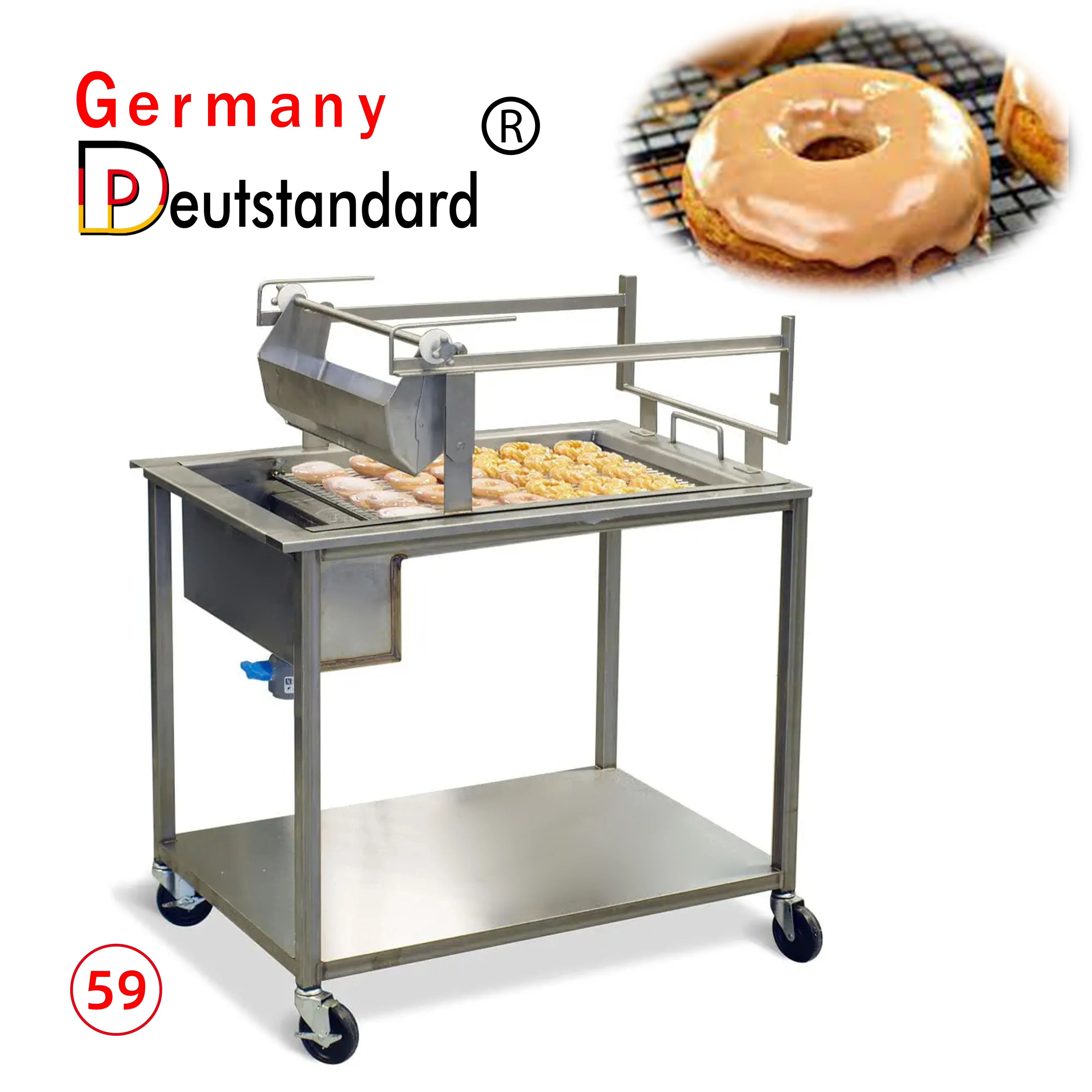 Duitsland Deutstandard NP-59 Commerciële Donut Beglazing Machine Donut Beglazing Tafel Voor Donuts