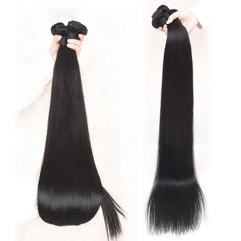 100% Malaysian Straight Long Bundle 28 40 Inch Aligned Human Hair Cheap 10A 11A Grade Double Weft Hair Extension Bundle Vendor