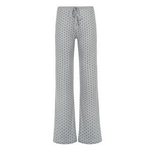 Casual Polka Dot Knit Pants for Women <b>Drawstring</b> Waist Loose Fit Comfy Lounge <b>Trousers</b> - Product Image 6