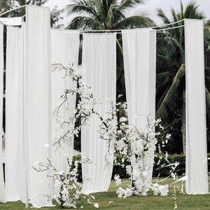 Soldes Exceptionnelles - Tissu en Chiffon de Soie, Voile de Chiffon Transparent Blanc pour Décoration de Mariage - Product Image 1