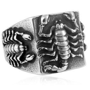 yunnique Men's <b>Titanium</b> Steel Scorpion <b>Ring</b> Insect Design Geometric Shape Gift Jewelry Full Size 2 - Product Image 4