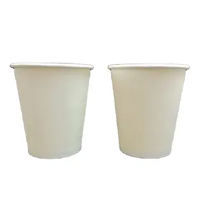 Grosir Pabrik SP1781 cangkir kertas kraft putih warna asli dapat diisi dengan sup, es krim, Minuman