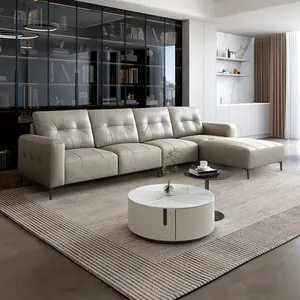 112003 Quanu custom top layer cowhide sofa modern 'geniune' leather sofa set furniture italian luxury living room furniture