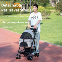 Oxford tissu voyage en plein air poussette pour animaux de compagnie 4 roues luxe chariot pour animaux de compagnie poussette pour chiens chats à la mode chien poussette