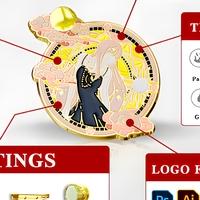 Badge en émail rond personnalisé, logo en émail cloisonné, pour cadeau, décoration d'uniforme