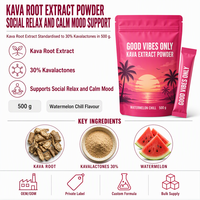 Extrait de racine de Kava Natural Calm en poudre, 30% Kavalactones, Durlevel, végétalien, USDA, GMP, casher, pot en verre, échantillonnage rapide