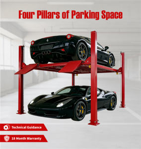 Meilleur prix pour un élévateur de stationnement de véhicules à 4 colonnes, double voiture, élévateur de stationnement automatique à 4 poteaux pour garage - Product Image 2