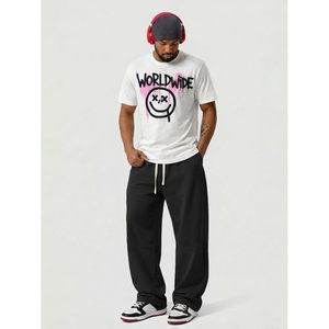 Pantalones Deportivos Holgados para Hombre FOXA, Corte Ancho, con Cordón y Bolsillos, Estilo Casual Y2K, Material Elástico de Algodón y Spandex - Product Image 2
