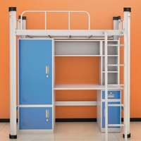 Lits superposés en acier pour appartement scolaire, lit double pour adultes et enfants avec armoire de rangement
