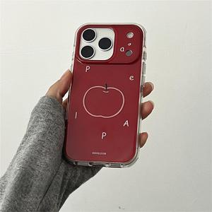 เหมาะสำหรับ iPhone 17 Pro Max, เคสโทรศัพท์กันกระแทกแบบมินิมอลสีแดงลายเส้น Apple ป้องกันเต็มรูปแบบ - Product Image 5