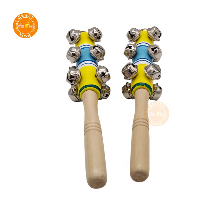 Деревянные детские погремушки, деревянные ручные колокольчики, музыкальный инструмент для детских игр и тренировок