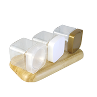 Pots en plastique carrés transparents vides de 250 ml, 300 ml, 360 ml, qualité alimentaire, pour bonbons, café, thé, emballage cosmétique, pots à crème en plastique
