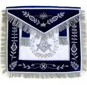 Delantal de cuero de tamaño personalizado Masonic Blue Lodge Master, insignias de logotipo de diseño 3D, patrón cuadrado bordado a mano, cosido magnético - Product Image 6