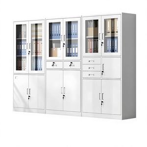 Armoire de classement commerciale en acier épaissi avec porte en verre et serrure, design moderne et simple, pour usage de bureau, multi-niveaux, pour documents financiers - Product Image 1