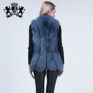 Venta caliente real de <span class=keywords><strong>piel</strong></span> de zorro <span class=keywords><strong>chaleco</strong></span> sin mangas damas en forma de C de las mujeres <span class=keywords><strong>Chaleco</strong></span> de invierno - Product Image 6