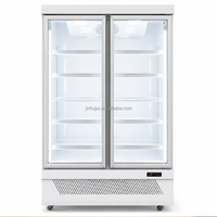 Jinfugui Porte en verre commerciale Double température Affichage des boissons Refroidisseur 450L vertical Boisson Réfrigérateur