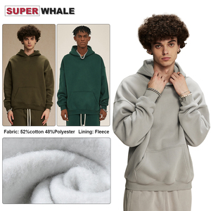 เสื้อฮู้ดดี้คุณภาพสูง 350gsm ทรงโอเวอร์ไซส์ สกรีนโลโก้ได้  แบบเรียบ สีดำ หนัก  สำหรับผู้ชายและผู้หญิง  ไม่มีลาย  สามารถสั่งทำได้ - Product Image 3