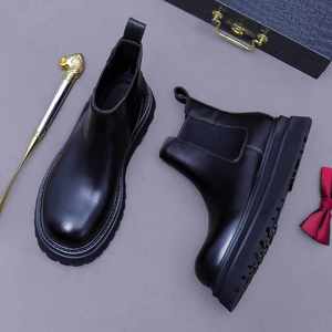 Italian Retro Patchwork Patterned Genuine Leather Comfortable Versatile Slip-on Tassel Loafer Shoes Men Career Waterproof - Product Image 6