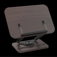 Nouvelle boîte de rangement de support de lecture de Base de couleur noyer étagère rotative à 360 degrés en métal support pour ordinateur portable réglable