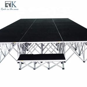 Escenario Modular Interior y Exterior de 1x1M, Plataforma de Escenario Móvil Rápida con Elevador Plegable para Eventos - Product Image 4