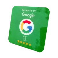 Plaque NFC personnalisée en acrylique pour avis Google avec mini-étiquette RFID, autocollants de paiement, code QR, puces NTAG213 étanches