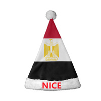 Chapeau de Père Noël personnalisé à motif égyptien, bonnet de Noël en flanelle, couvre-chef de fête en peluche pour cosplay de Noël et souvenir