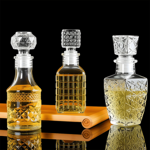 <strong>50ml</strong> 100ml 150ml Mini <strong>Glass</strong> <strong>Bottle</strong> Clear Transparent Thick Wall Square Shape Luxury Packaging for Liquor Whiskey Vodka Wine - Product Image 1