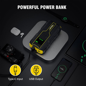 Mới phát hành 4000A 4-in-1 đa chức năng xe nhảy khởi động với lốp Inflator cao đỉnh hiện tại công cụ khẩn cấp <span class=keywords><strong>Kit</strong></span> LCD hiển thị - Product Image 4