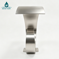 Cascade de massage aquatique réglable Water Faery en acier inoxydable 304 avec lumière LED optionnelle, argent/or, taille personnalisable pour piscine