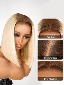 Perruque Lace Front Courte Prête à Porter Cheveux Brésiliens Bob Brun Sans Colle Densité 130%-180% <span class=keywords><strong>Alipearl</strong></span> LH803 Vente en Gros - Product Image 2