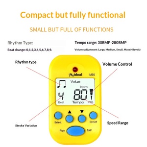 M50 Mini <span class=keywords><strong>métronome</strong></span> <span class=keywords><strong>électronique</strong></span> pour piano, guitare, violon, guzheng, outil universel de rythme et de battement - Product Image 2