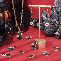 Breloques Gothiques : Corbeau, Lune Noire, Crâne, Rose, Halloween – Breloques Émaillées Animaux et Oiseaux pour la Fabrication de Bijoux