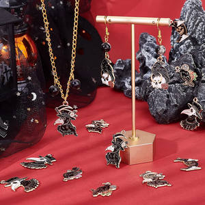 Gotische charme Raven bedels Zwarte maan schedel roos Halloween emaille dieren vogel kraai bedels voor het maken van sieraden - Product Image 3
