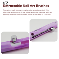 Hechunzi Nail Supplies Violet Marbré Printemps Plastique Interchangeable Brosse Nail Liner Professionnel Fine Line Nail Art Pinceaux