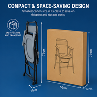 AndCare Commode de chevet en acier, capacité 100 kg, pour personnes âgées et handicapées - Fournitures de thérapie de réadaptation