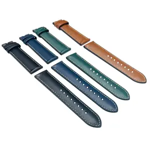 Meilleures ventes Étanche Noir Kaki Sports Mode Cuir véritable avec Bracelets de montre en silicone pour hommes et femmes - Product Image 4