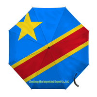 Parapluie pliant avec drapeau du Cameroun, ouverture et fermeture automatiques, parapluie compact, portable, grand format, pour la protection contre la pluie, coupe-vent