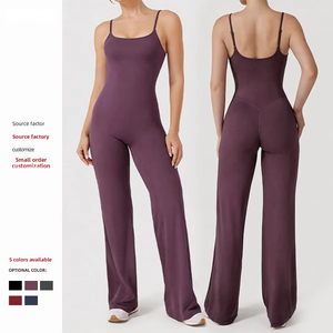 Pantalones acampanados <span class=keywords><strong>de</strong></span> una pieza <span class=keywords><strong>de</strong></span> alta elasticidad y calidad superior, ajustables, para deporte, running, levantamiento <span class=keywords><strong>de</strong></span> cadera, pierna ancha, traje <span class=keywords><strong>de</strong></span> fitness. - Product Image 1