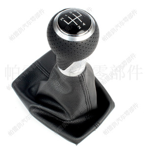 Poignée de levier de vitesses Audi Vw R32 5 vitesses, cuir noir et blanc, ergonomique, pour Audi A4 B6 B7 - Product Image 5