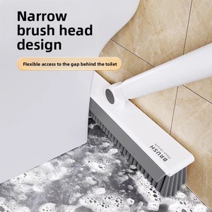Plastic Long-Handled Floor Brush & Scrubber for Bathroom <b>Gap</b> Cleaning Wall Washing Toilet Tile-Grout Scrubber - Product Image 4