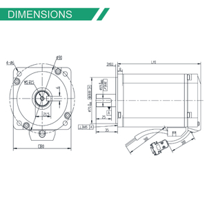 bibo Fulling Motor 80mm 48v 220v 1000w 3.18N.m 5000rpm 6000rpm Maximum Speed 2500p/rev Incremental Encoder - Product Image 2