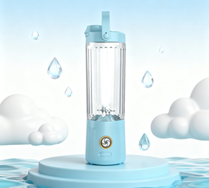 เครื่องปั่นพกพาขนาดเล็กแบบพกพา ใช้พลังงานแบตเตอรี่ ภาชนะปลอดสาร BPA ควบคุมด้วยปุ่มเดียว ทำสมูทตี้ เสียงเบา - Product Image 6