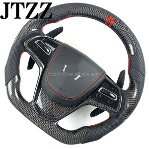 Para <span class=keywords><strong>Cadillac</strong></span> ATS <span class=keywords><strong>CTS</strong></span> <span class=keywords><strong>V</strong></span> Coupe <span class=keywords><strong>Sedan</strong></span> 2013 2014 2015 <span class=keywords><strong>2016</strong></span> 2017 volante de fibra de carbono cuero negro ala paletas de cambio - Product Image 3