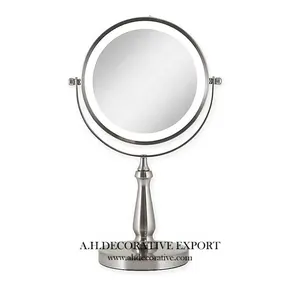 Plateau de Table plaqué argent, cadre de miroir cosmétique fait à la main pour le salon, support en métal pour le maquillage et beau
