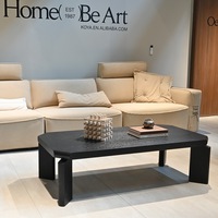 Table basse en bois rectangulaire noire minimaliste moderne Table centrale de salon